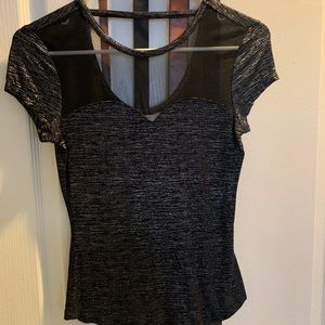 Silver and black blouse
